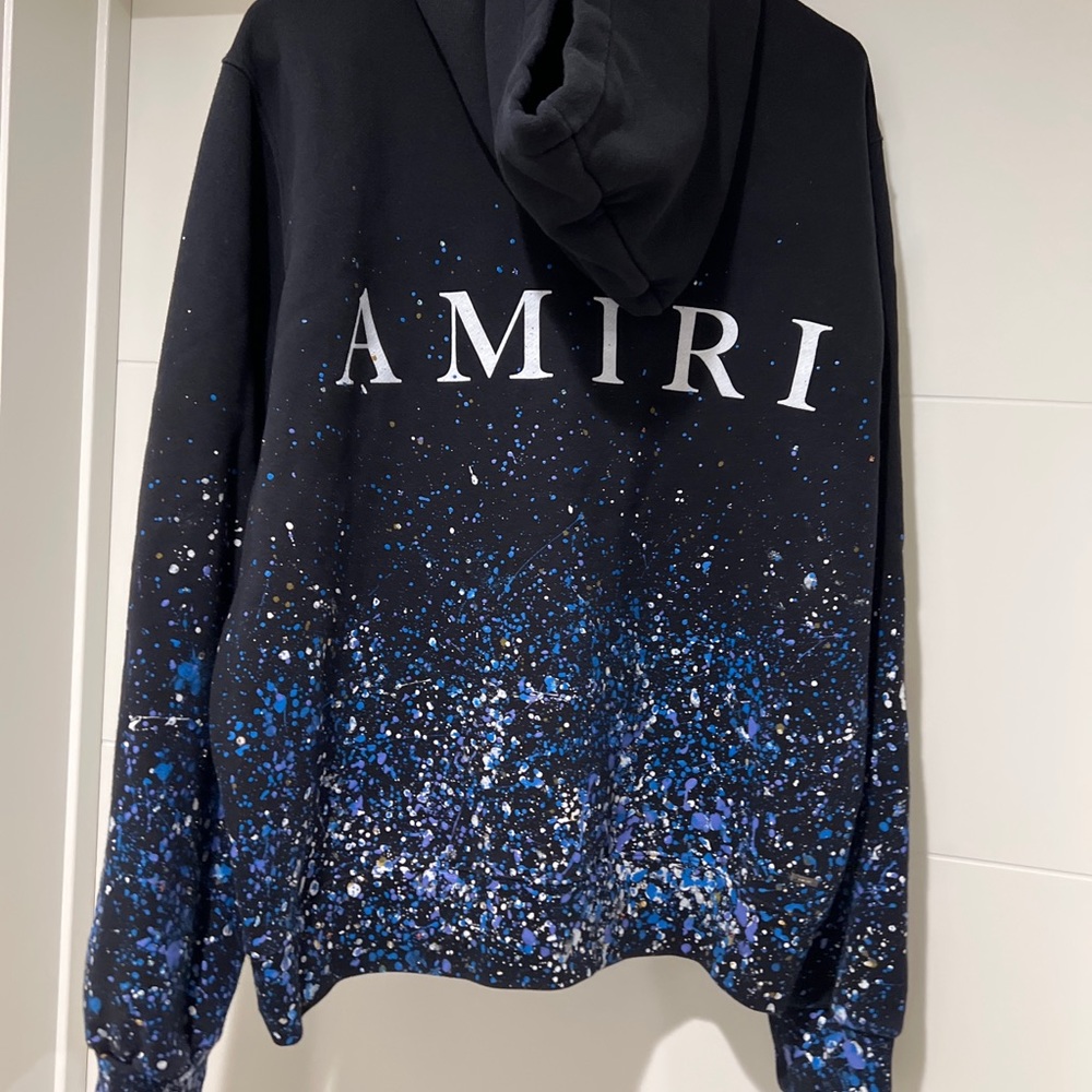 Authentic Amiri Black MA Crystal Painter Hoodie New Never worn size L Large